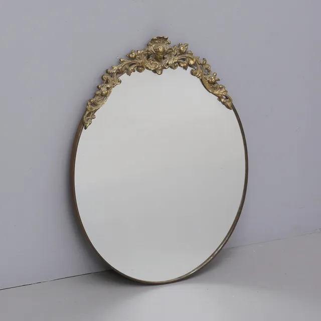 SPEGEL, gulmetall, glas, 1900-talets andra hälft.