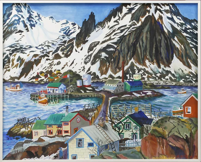 MONA HUSS WALIN. Motiv från Lofoten, olja på duk, signerad och daterad -74.