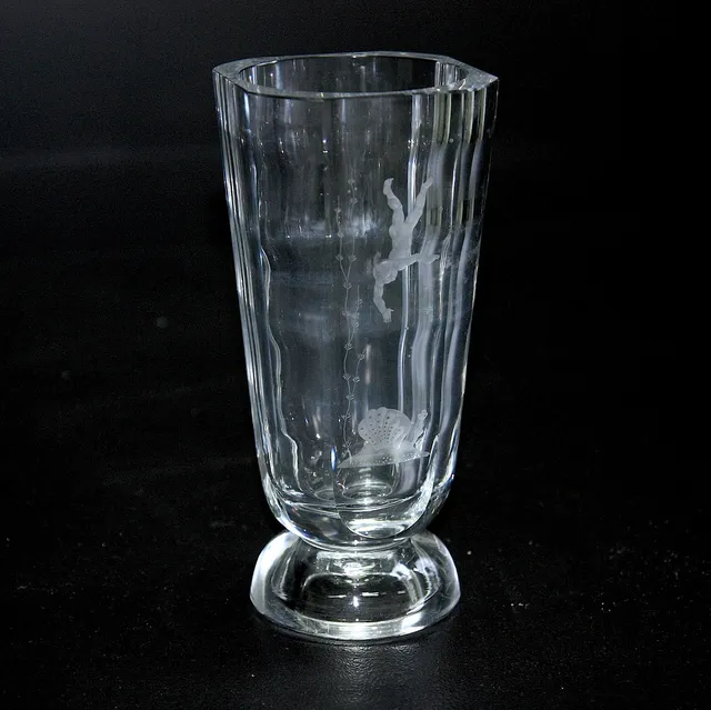 NILS LANDBERG. vas, glas, Swedish grace, Orrefors, 1930-tal.