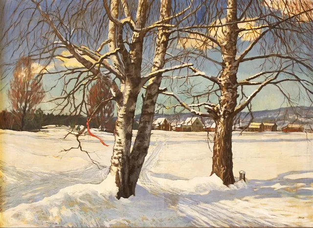 WILHELM HUNDT. Vintermotiv, olja på duk, signerad Hundt.