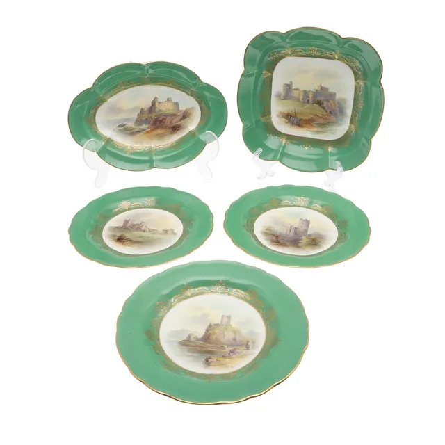 ROYAL WORCESTER PART DESSERT SERVICE - JAMES STINTON.