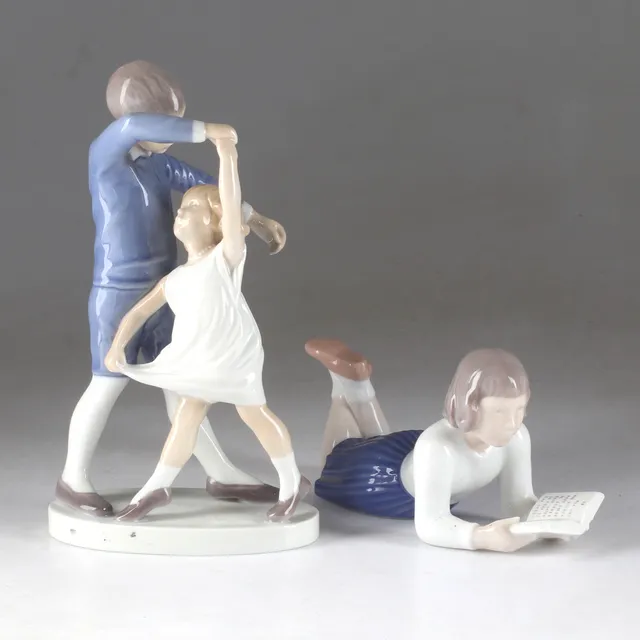 FIGURINER, 2 st, porslin, Bing & Grøndahl.
