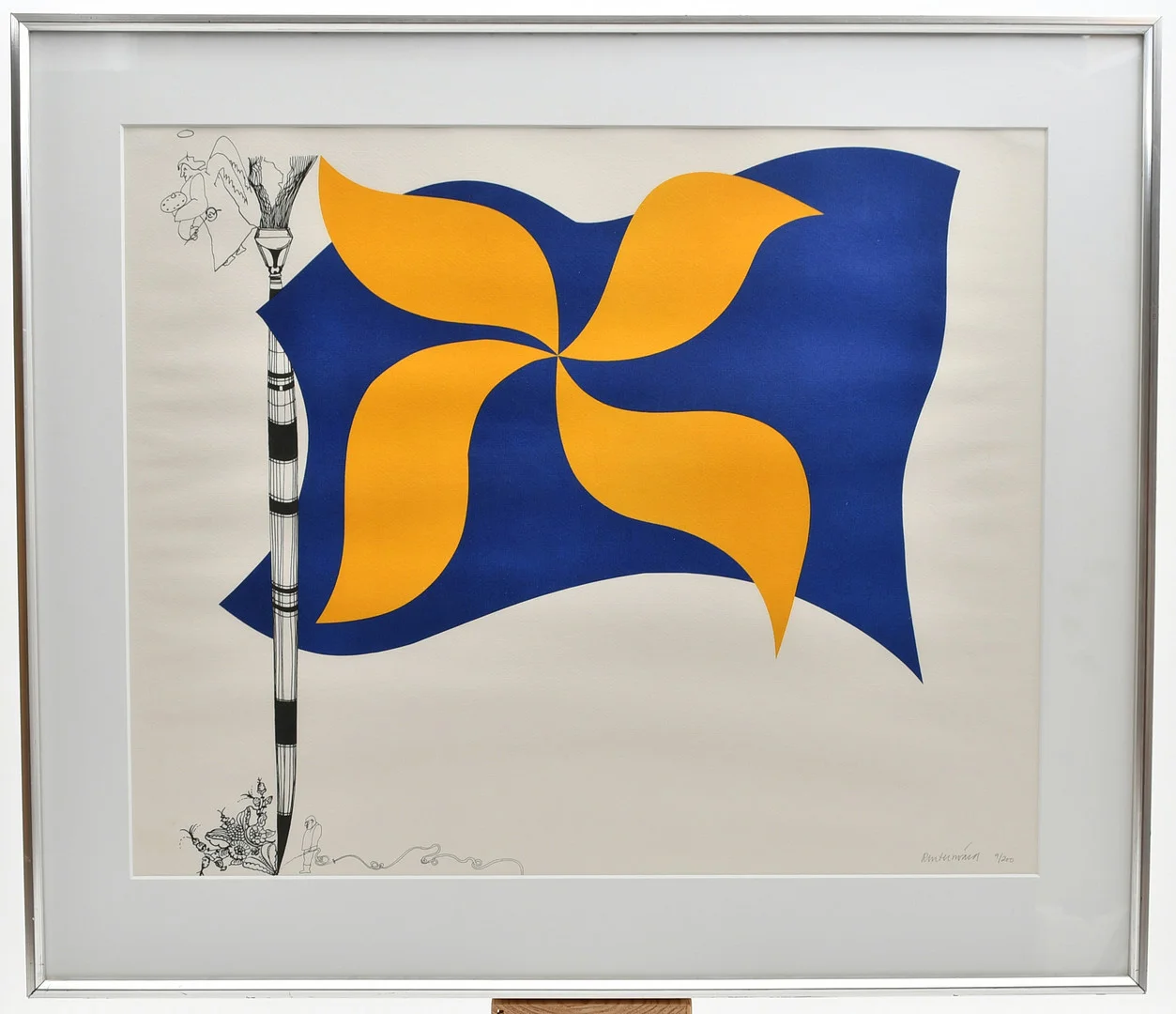 CARL FREDRIK REUTERSWÄRD. Komposition med flagga, färglitografi. nr 9/200. — Engravings & Prints — Connoisseur Bokauktioner