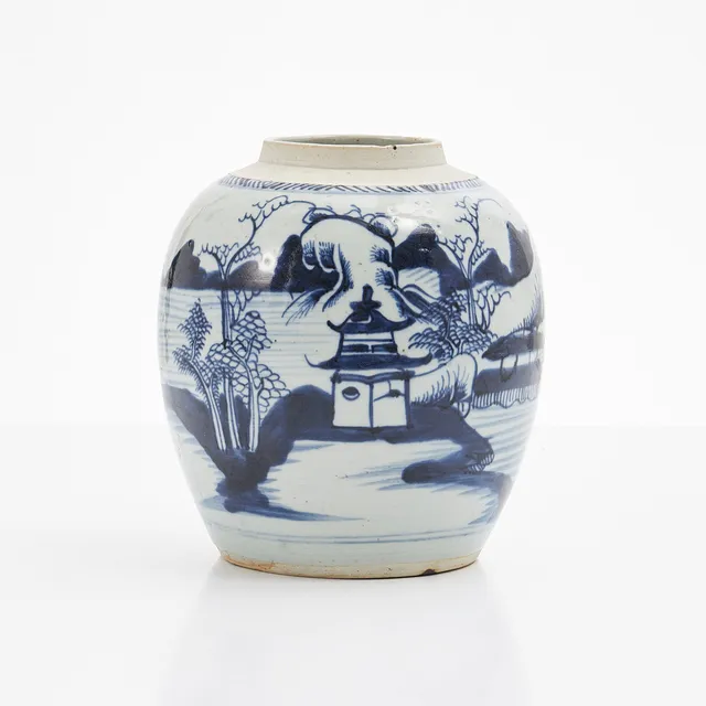 BOJAN, porslin, Kina, 1800-tal, dekor i underglasyrblått.