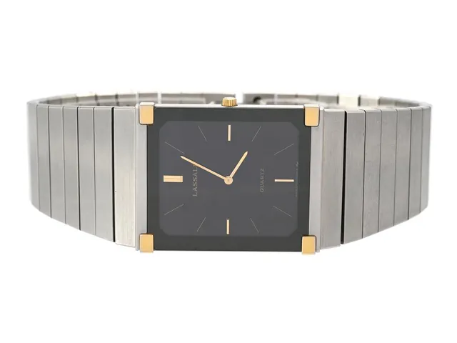 LASSALE, herrur, 24 mm, Serie nr. 520002, Boett nr. 2F50-5109, stål/vitmetall, quartz, safirglas, integrerad originallänk, längd 183 mm, ca 1990.