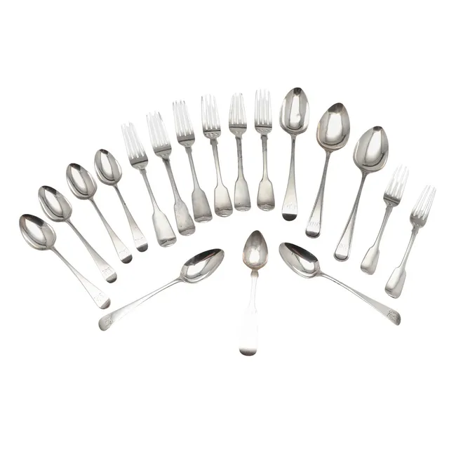 MIXED SILVER FLATWARE.