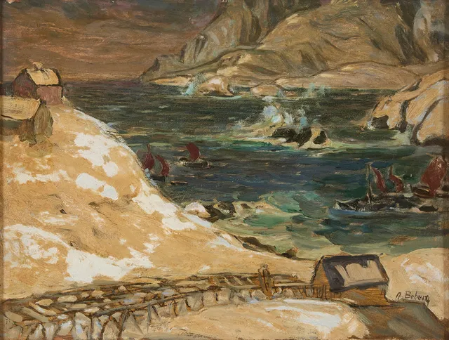 ANNA BOBERG. Landskap från Lofoten.