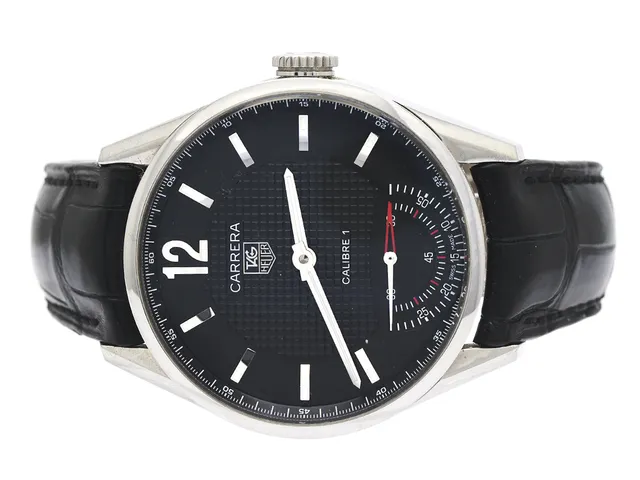 TAG HEUER, Carrera, Calibre 1, Cal 1 (ETA 6498-1), Serie nr. 1244/6000, Ref nr. WV3010.EB0025, Boett nr. WV3010, herrur, 44 mm, stål, manuell, safirglas, liten sekundvisare, glasbaksida, läderband, viklås, Ref nr. FC 5036-FS-5, cert, oktober 2008, box, ytterkartong. Limiterad och numrerad (Nr. 1244/6000).