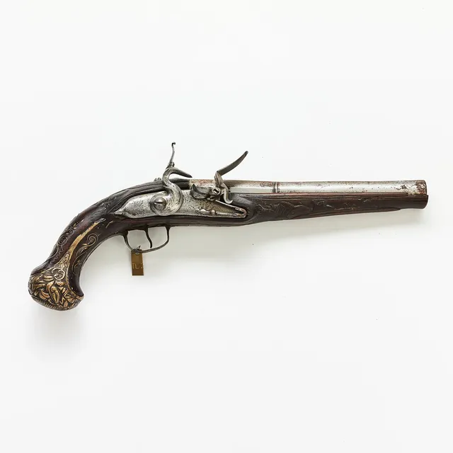 FLINTLÅSPISTOL, för den ottomanska marknaden, omkring 1800.