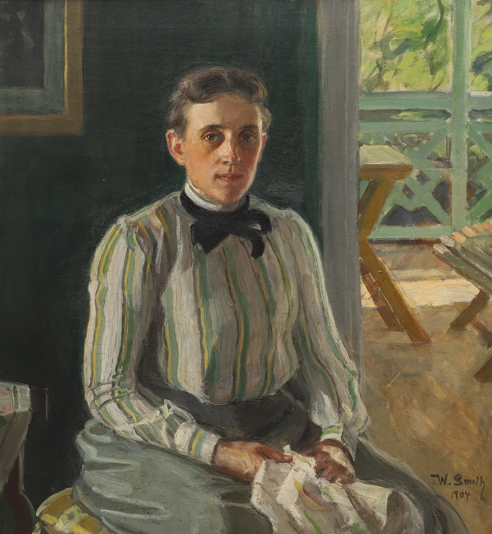 WILHELM SMITH. Olja på duk, kvinnoporträtt, signerad, daterad 1904. — Paintings — Ekenbergs Auktioner