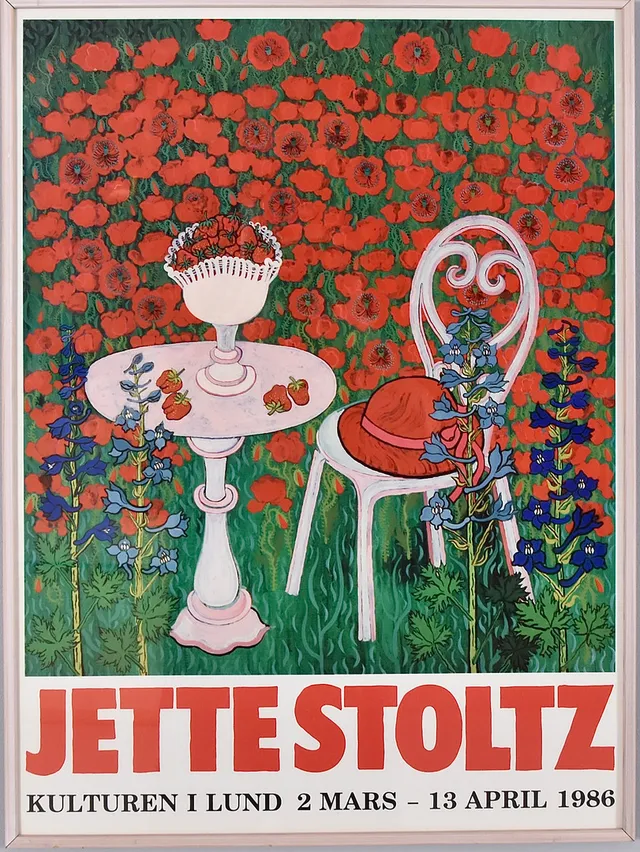 JETTE STOLTZ. Affisch, offsettryck, Kulturen i Lund, 1986.
