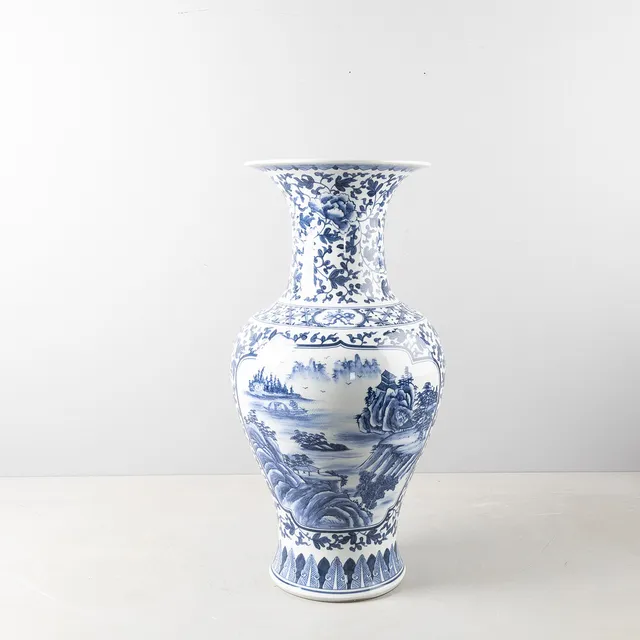 GOLVVAS, Kina, dekor i underglasyrblått, porslin, 1900-tal.