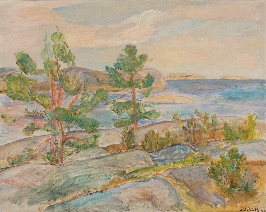 Schultz, Alexander — Ved kysten, 1946 — Kunst/Maleri — Blomqvist