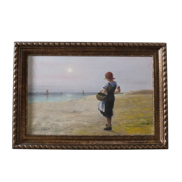 STEN EKENDAHL. Kvinna på strand, olja på duk, signerad, 1900-tal.