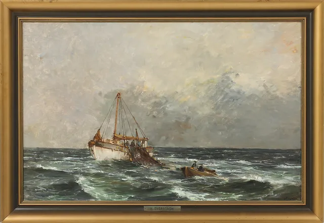 HUGO ÖFVERSTRÖM. Olja på duk. Signerad.