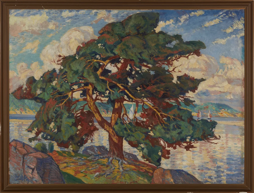 Diriks, Edvard — Den gamle furu ved Drøbaksundet, 1911 — Kunst/Maleri — Blomqvist