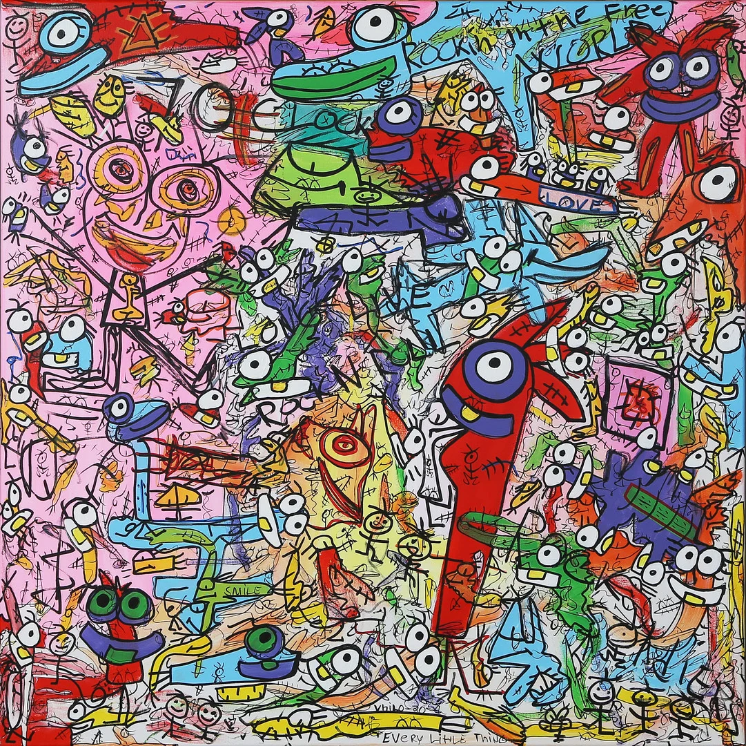 VHILO H PERSSON. Akryl på duk "Long Live Weird Dreams" signerad, 2020. — Paintings — Kalmar Auktionsverk