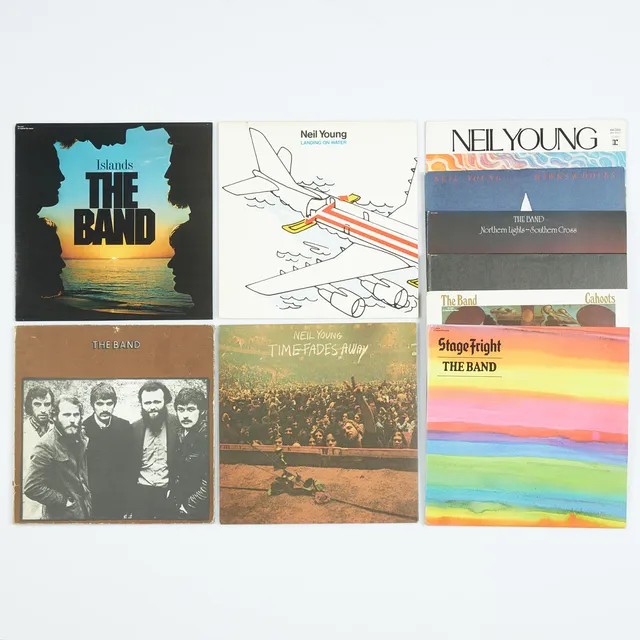 VINYLSKIVOR, 10 st, Neil Young, The Band.