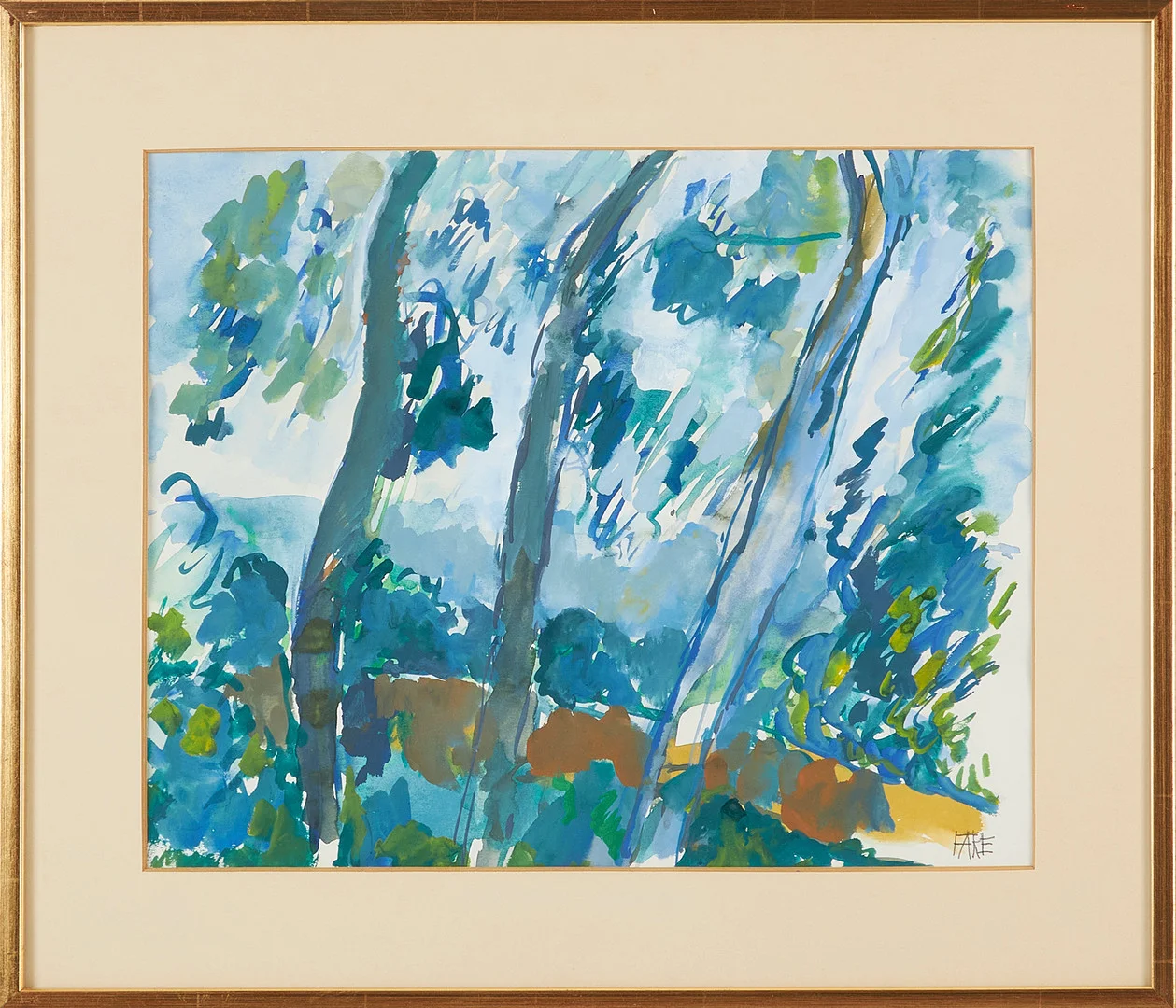 LEOPOLD FARE. "Träd vid Haväng Österlen" akvarell, signerad Fare. — Paintings — Stockholms Auktionsverk Magasin 5