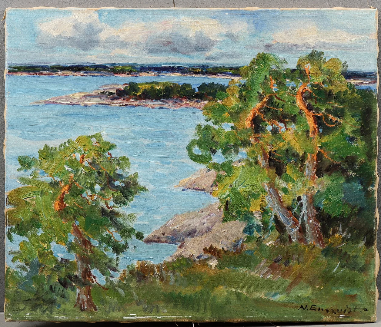 NILS ENGQUIST. Olja på duk, signerad. — Paintings — Karlstad Hammarö Auktionsverk