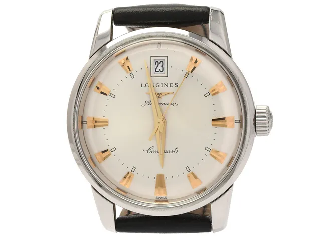 LONGINES, Conquest, Heritage, Cal 633 (ETA 2824-2), Ref nr. L1.611.4.75.2, Serie nr. 40795645, Boett nr. L1.611.4, herrur, 35 mm, stål, automatisk, plexiglas, datum, skadad urtavla, läderband, originalspänne, cert, mars 2014, box, ytterkartong.