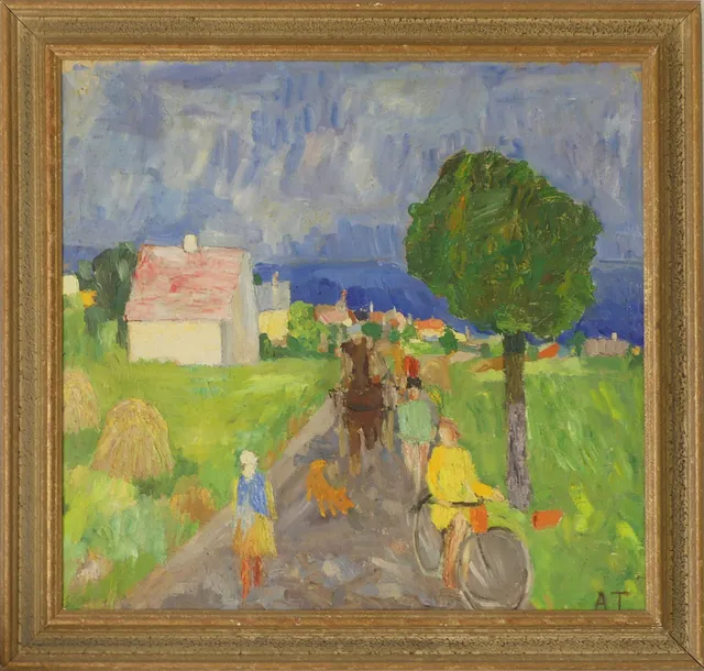 ANDERS THYBERG. olja på duk, monogramsignerad AT.