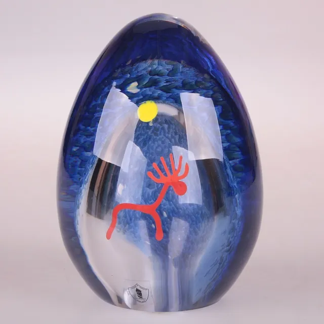 CARLOS R. PEBAQUE. Konstglas, Gullaskruv, signerad.