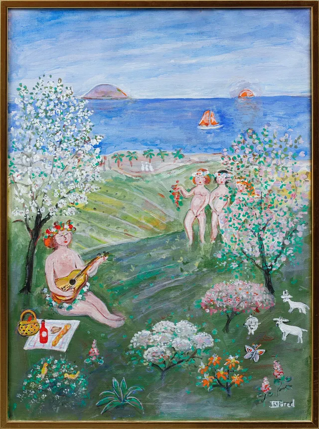 KRISTINA JÖRED. "Happy days", olja på duk, signerad.