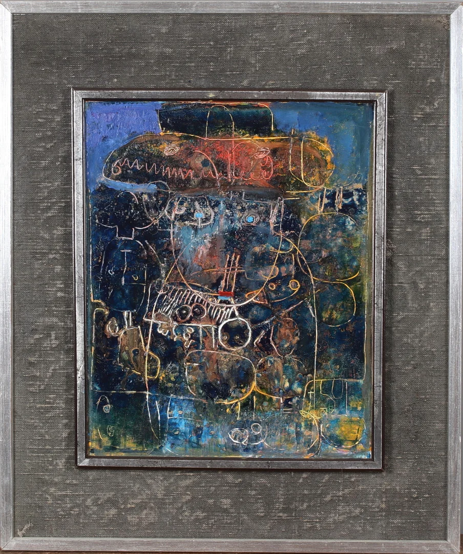 OLLE GUSTAFSSON. "Porträtt", olja på pannå, monogramsignerad. — Paintings — Stadsauktion Sundsvall