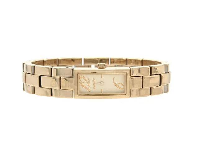 DKNY, damur, 14 x 26 (38) mm, Boett nr. NY-4238 / 110712, doublé, quartz (går ej), mineralglas, integrerad originallänk, ca 2005, box.