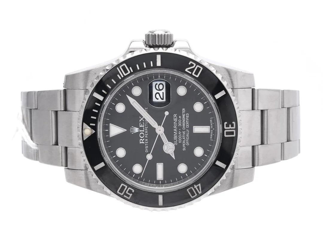 Herrur, Rolex, Oyster Perpetual Date, Submariner, 1000Ft/300M, Chronometer, stål, 40mm, automat, datum, safirglas, ref 116610, snr:T88769E1, svart urtavla, svart keramsik ring, fliplocklänk, viklås — Klockor/LIP — Kaplans