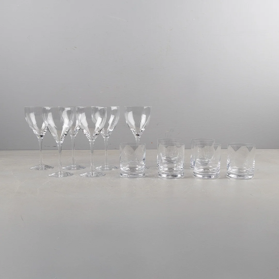 BERTIL VALLIEN. Glasservis, "Chateau", 6+6 delar, vinglas samt tumblerglas, Kosta Boda. — Utility glass — Stockholms Auktionsverk Helsingborg