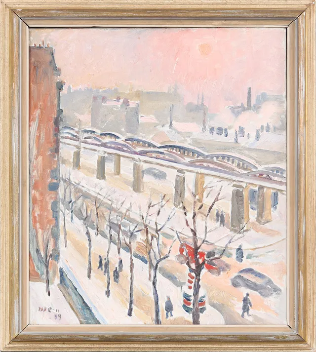 MARCUS COLLIN. Vinter i Paris, signerad samt daterad -39, olja på duk.