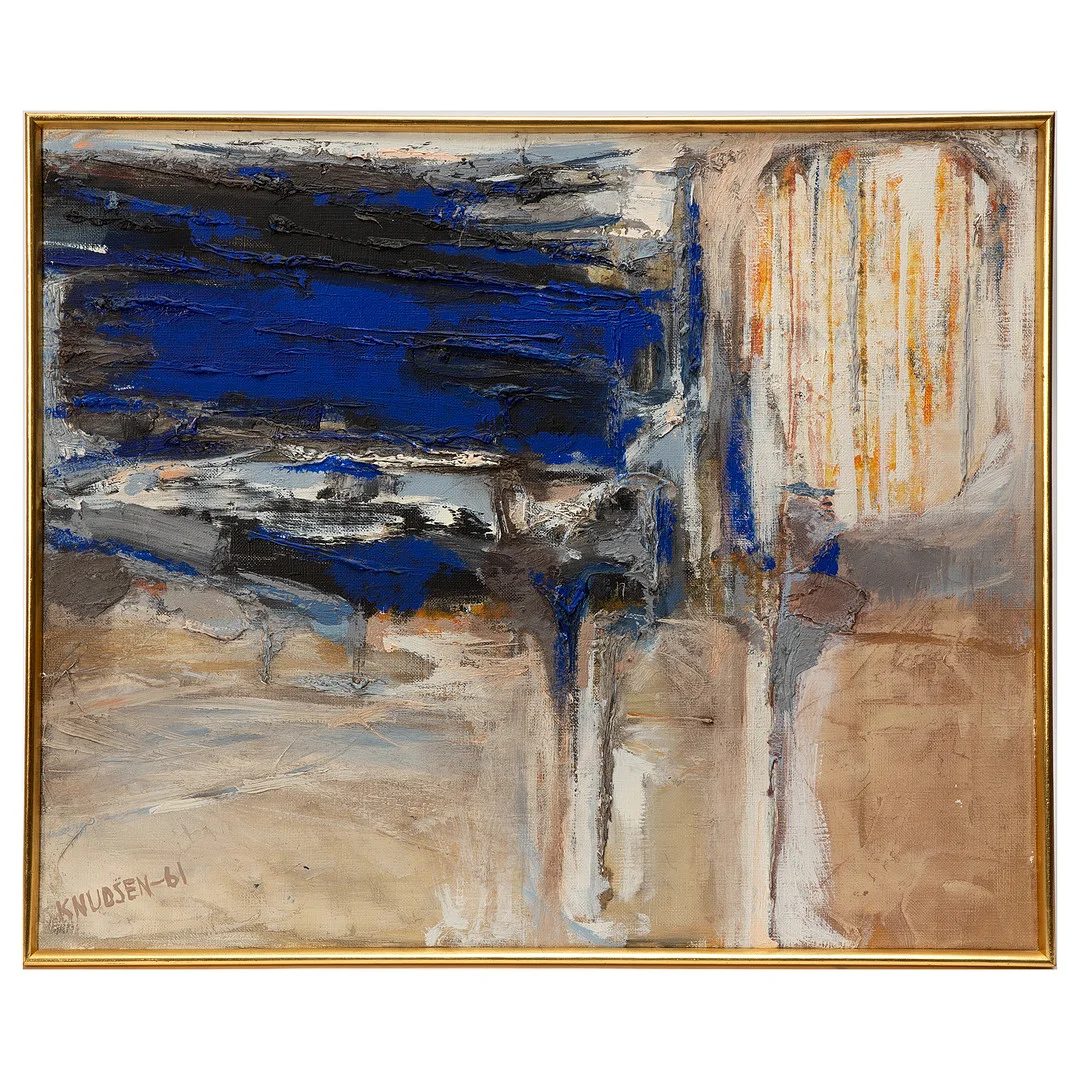 LEIF KNUDSEN. Olja på duk, signerad och daterad -61. — Paintings — Stockholms Auktionsverk Göteborg