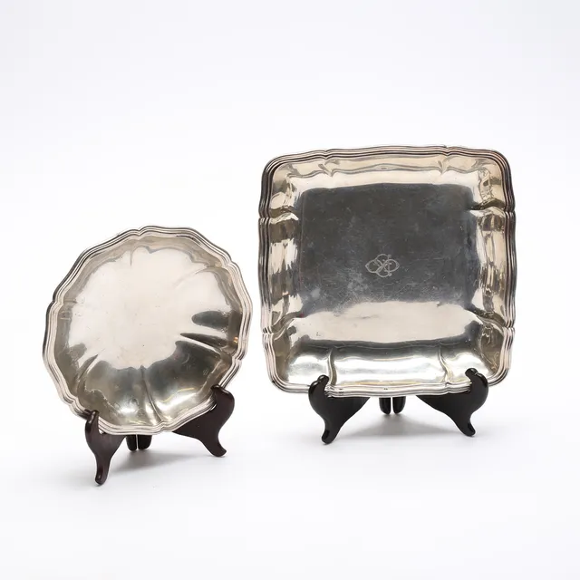 UPPLÄGGNINGSSKÅLAR, 2 st, silver, bland annat K. Andersson, vikt ca. 731,8 gram.