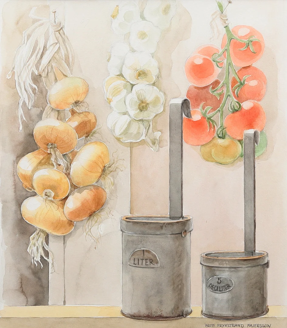 BRITT FRYKSTRAND FAJERSSON (FÖDD 1925). Mått, akvarell, signerad. — Paintings — Garpenhus Auktioner