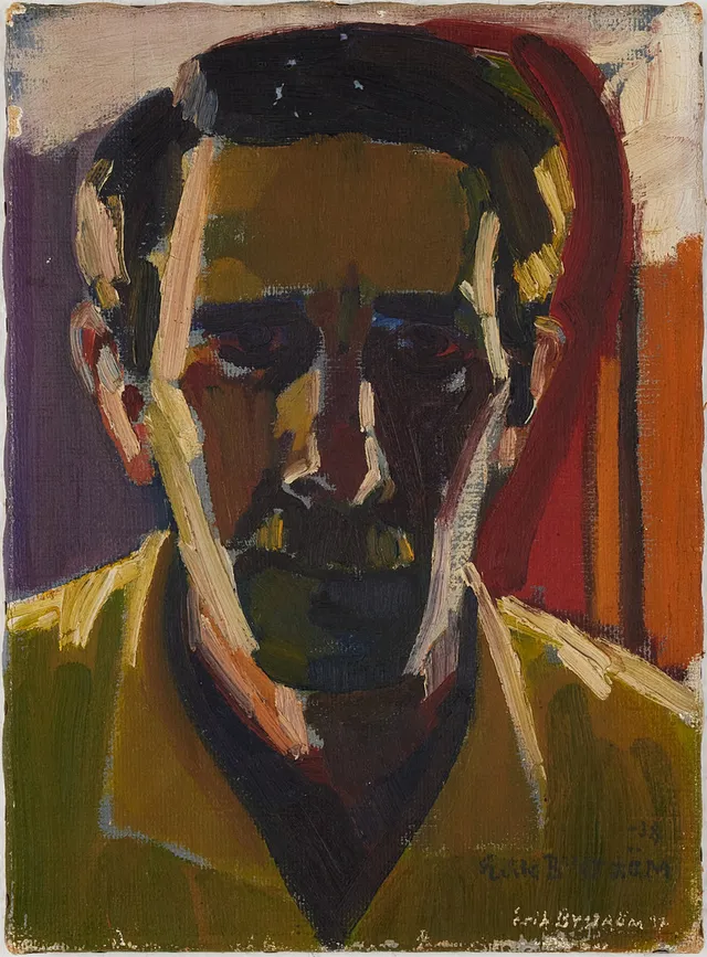 ERIK BYSTRÖM. Porträtt, olja på duk, signerad och otydligt daterad 37/38.