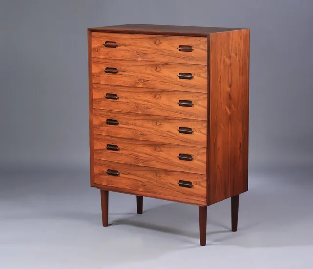 Ejvind A. Johansson. Rosewood chest of drawers