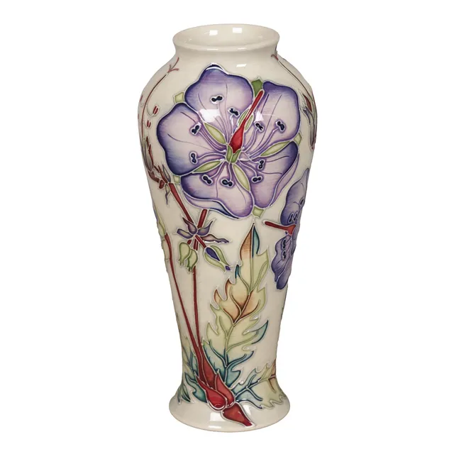 MOORCROFT, A 'CRANESBILL' PATTERN VASE.