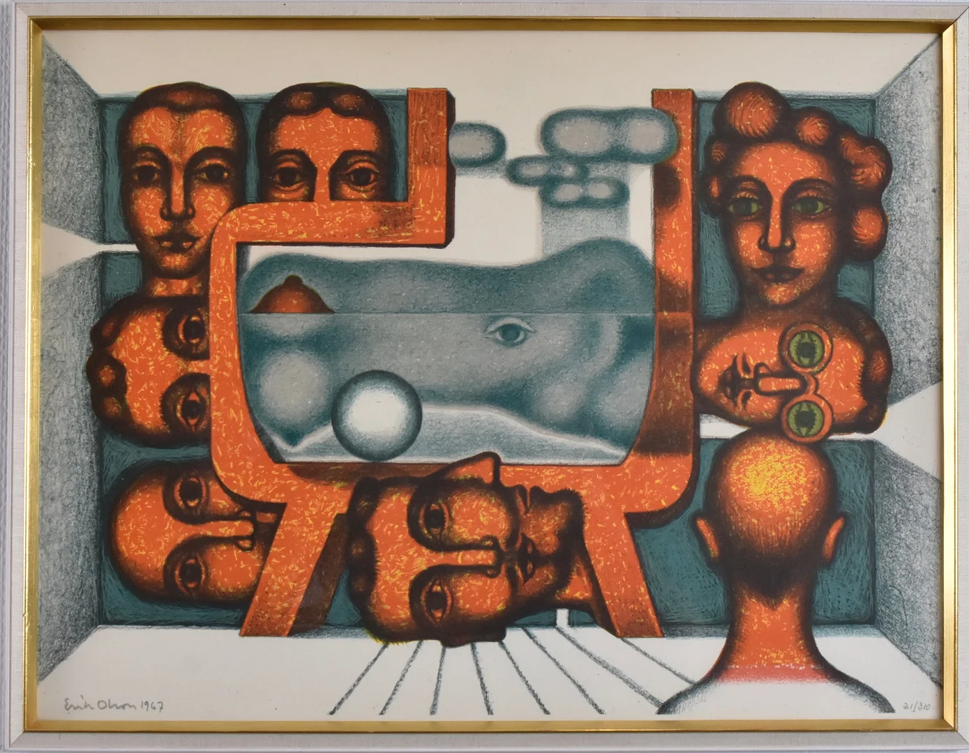ERIK OLSON. Färglitografi. — Engravings & Prints — Halmstads Auktionskammare
