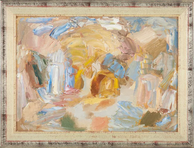 BIRGER FORSBERG (1922-2012). Abstrakt komposition, olja på pannå, signerad och daterad Paris -62.
