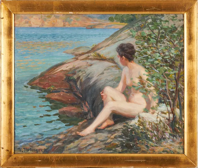 VILHELM HOLMGREN (1863-1943). olja på duk, signerad.