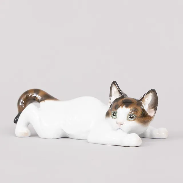THEODOR KÄRNER. figurin, porslin, katt, Rosenthal, Tyskland.