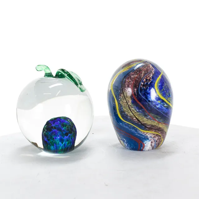 GLASSKULPTURER, 2 st b.la Glashyttan Tre Bockar.