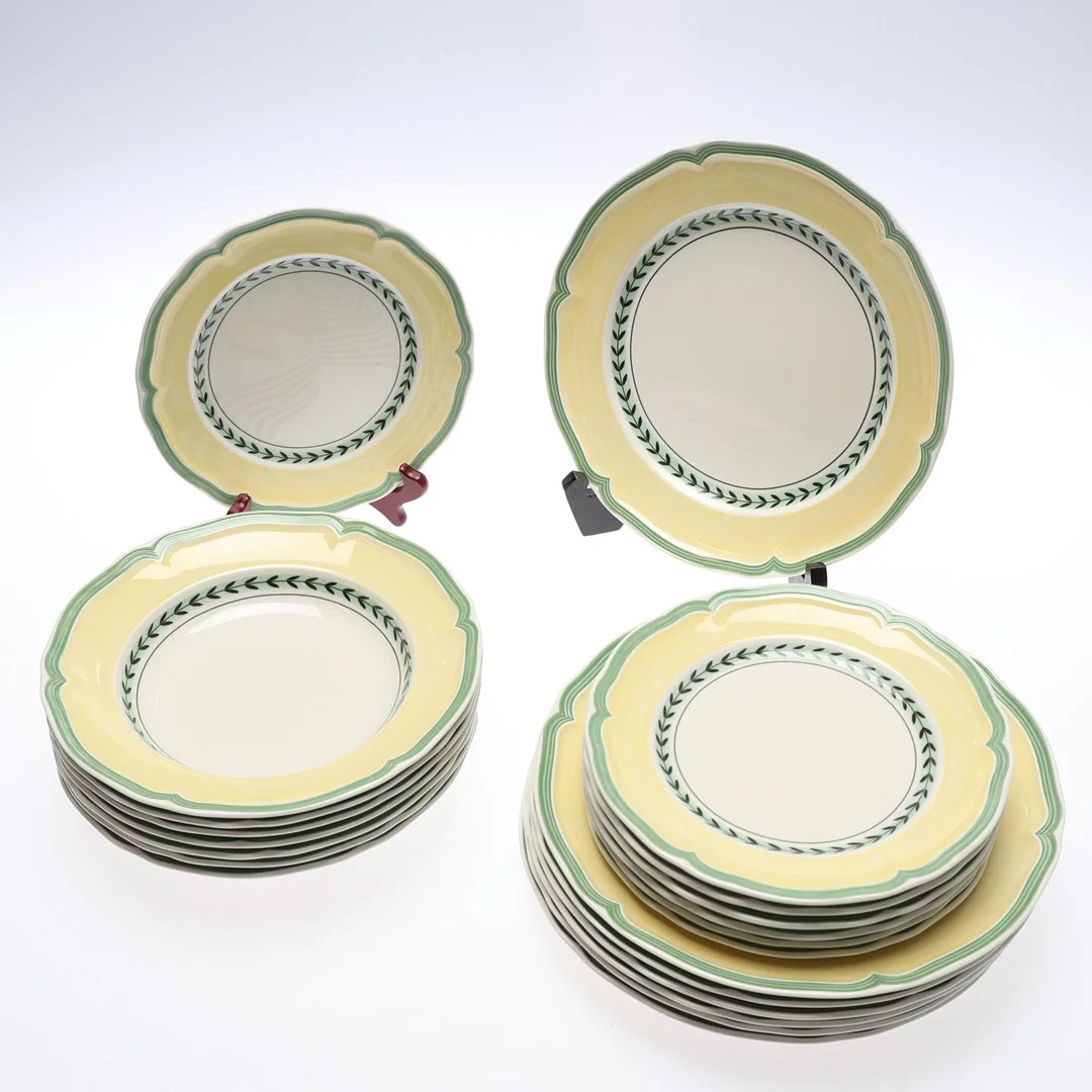 VILLEROY & BOCH. Tallrikar, 21 st, "French garden". — Tableware — Gomér & Andersson Jönköping