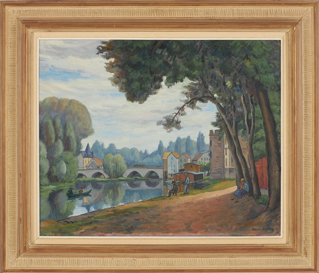 ARVID NILSSON. olja på duk, landskap, signerad och daterad -22. — Paintings — Stockholms Auktionsverk Sickla