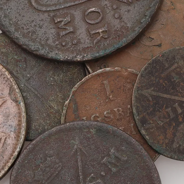 KOPPARMYNT, 7 st, Sverige, 1662-1851.