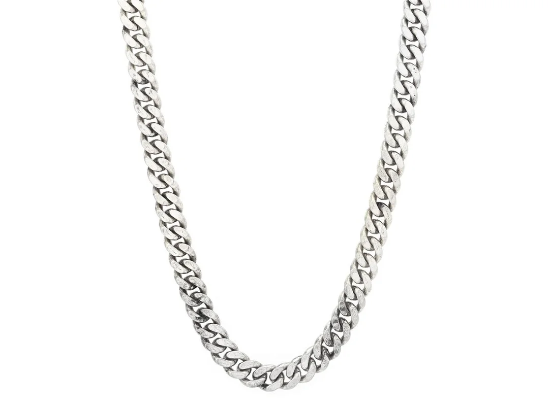 HALSKEDJA, sterlingsilver, pansarlänk, längd 50 cm, vikt 38,8 g. — Smycken/Halskedja — Kaplans