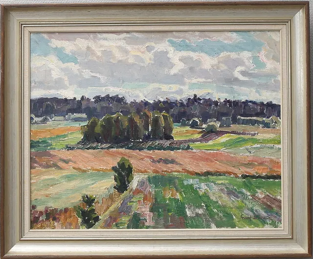 GUSTAF SVENSSON. Landskap. Olja på duk, signerad.