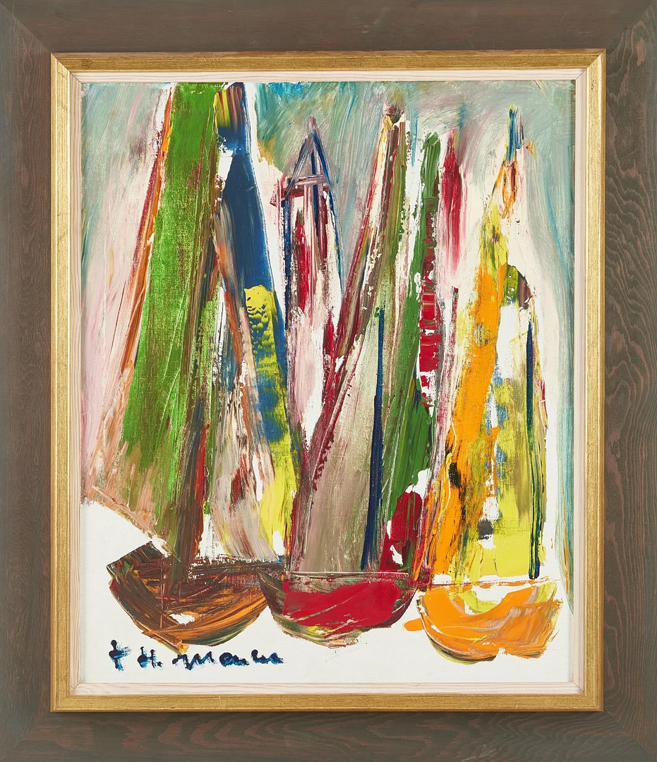 HELMUT MANTEL. Segelbåtar. — Paintings — Stockholms Auktionsverk Magasin 5